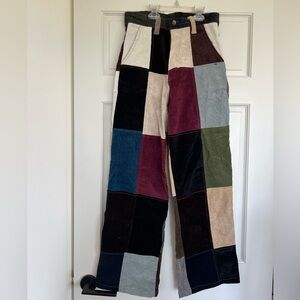Corduroy Patchwork Pants